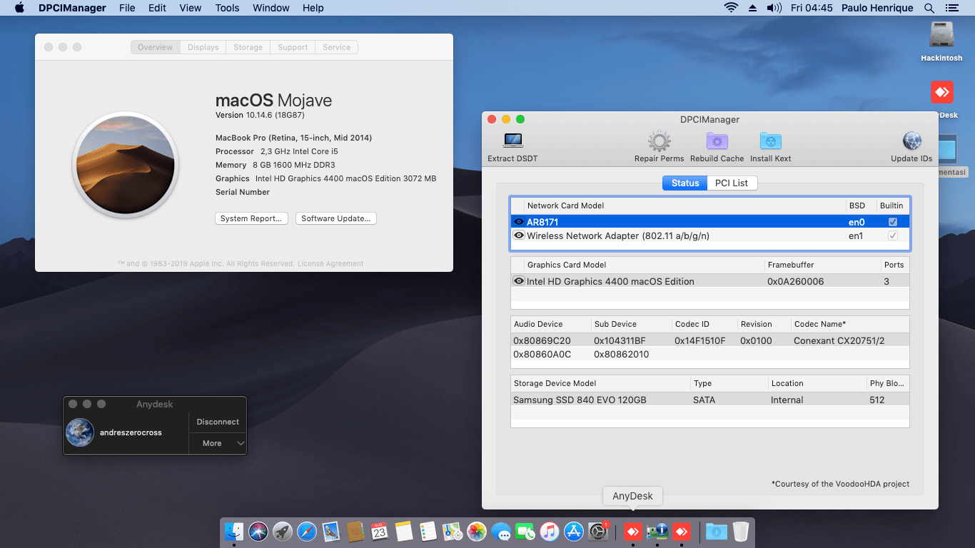 Asus X450LD BRA WX112H [Intel HD4400] 1